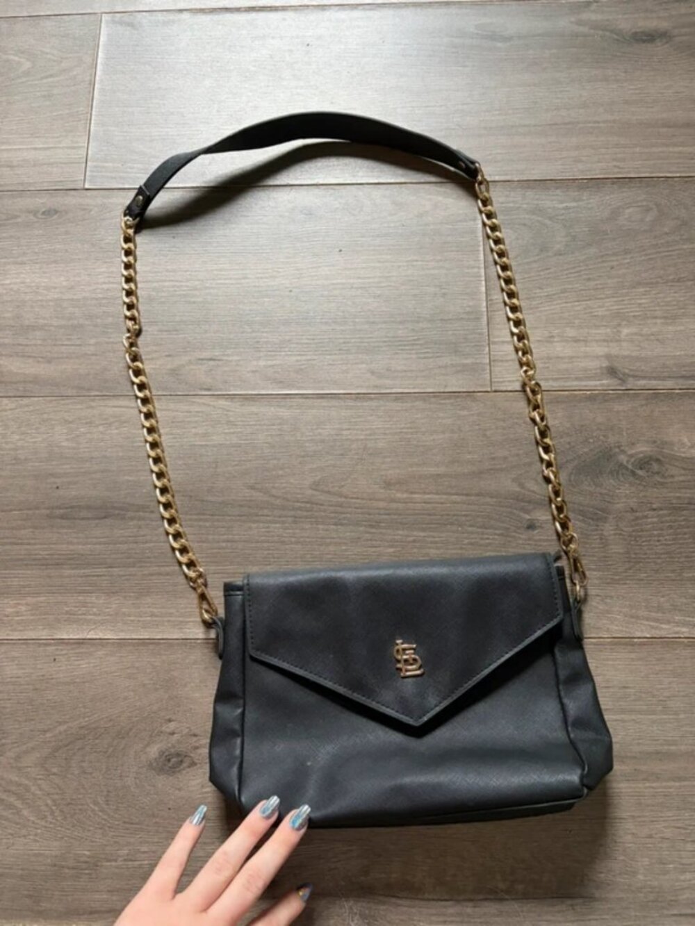 Cardinals Black leather crossbody purse